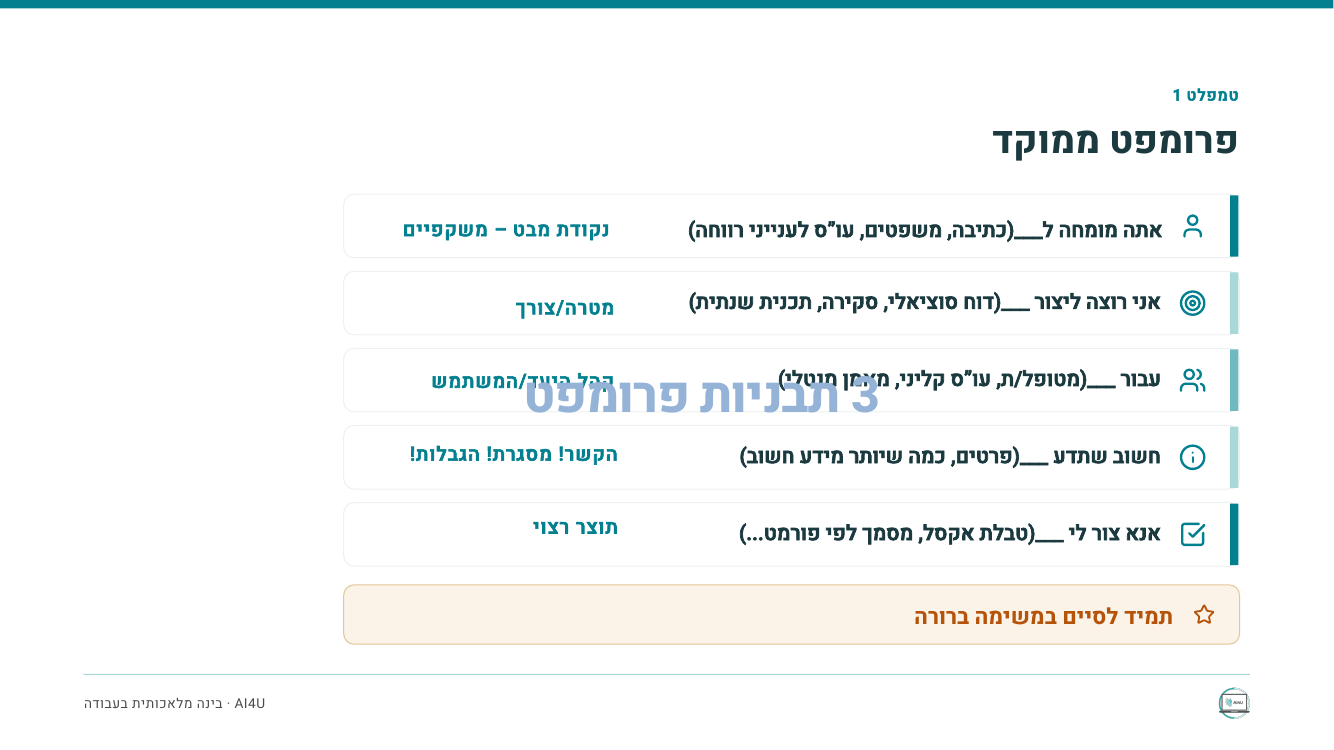 פרומפט ממוקד - מהמצגת